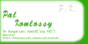 pal komlossy business card